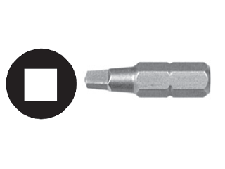 Square recess shop bit sizes