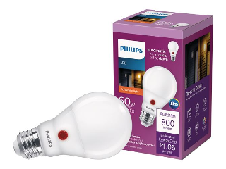 Philips Dusk To Dawn LED Light Bulb, 60W