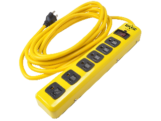 Metal 6 Outlet Surge Protector Strip, 15 Ft Power Cord
