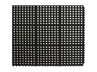 Anti-Fatigue Rubber Mat Black, 3FTX3FT