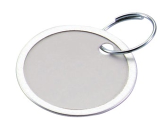 Metal Rimmed White Paper Key Tag with Ring, 25 Pk