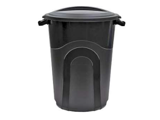 Trash Can With Lid Black, 32 Ga