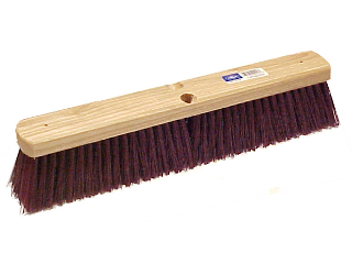 Push Broom Head Brown Plastic Bristles (Sizes)