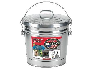 Galvanized Sheet Trash Can With Lid 6 Gallon