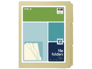 Top Flight Letter Size Manilla File Folder, 12 Pk