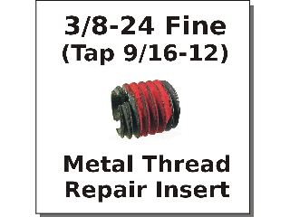 3/8-24 x 9/16-12 Metal Thread Repair Insert