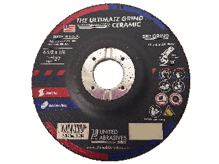 United Abrasives Ultimate Grind Ceramic Cutting Wheel, 4 1/2 In x 1/4 In x 7/8 In Arbor