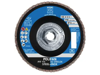 POLIFAN Aluminum Oxide Flap Disc, 4-1/2 In (Grits)