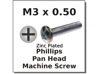 M3 X 0.50 Pan Phillips Machine Screws