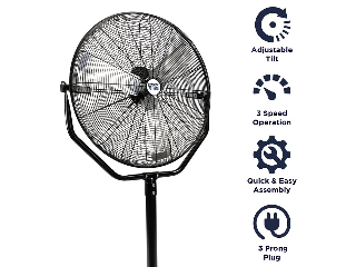 MaxxAir High-Velocity Pedestal Fan, 30 In