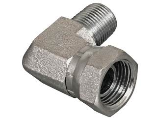 Hydraulic 90 Deg Elbow Adapter, 1/2 In MPT x 1/2 In Swivel FPT