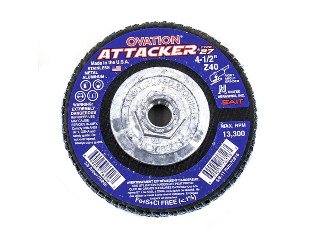 Ovation Attacker Flat Shape Flap Disc  4-1/2 In (Grits)