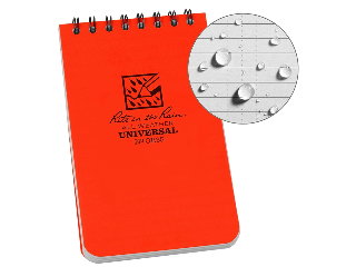 Rite in the Rain Orange Top Spiral Waterproof Notebook, 3 In x 5 In