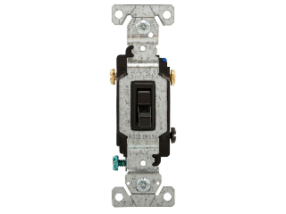 Residential Grounded 3 Way Switch, Black