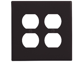 Black Duplex Receptacle Plate, 2 Gang