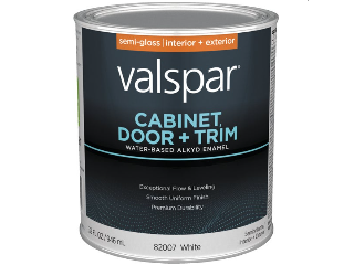Valspar Cabinet, Door & Trim Waterborne Alkyd Interior/Exterior Enamel White Base (Sizes)