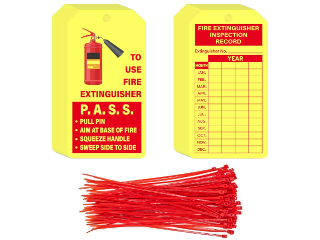 Fire Extinguisher Monthly Inspection Record Tag, 160 Ct