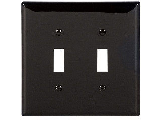 Black Switch Plate, 2 Gang