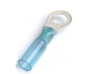 Blue Heat Shrinkable Ring Terminal 16-14 Gauge #10, 15 Pk