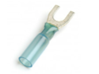 Blue Heat Shrinkable Spade Terminals 16-14 Gauge #10, 15 Pk