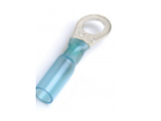 Blue Heat Shrinkable Ring Terminal 16-14 Gauge #6, 10 Pk