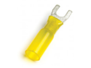 Yellow Heat Shrinkable Spade Terminal 1/4 In, 15 Pk (Gauges)