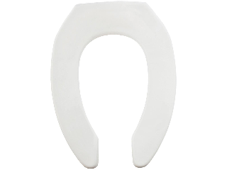 Plastic Elongated Open End Toilet Seat, White
