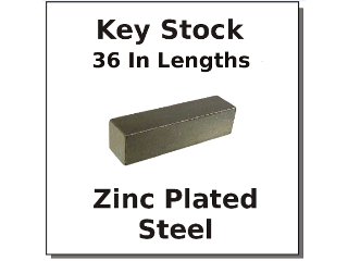 Square Key Stock Plain Finish, 36 In (Sizes)