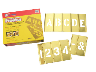 Brass Stencil Set Numbers And Letters, 45 Pc (Sizes)