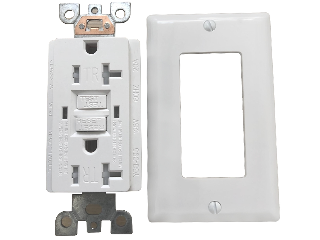 Genmax GFCI Duplex Receptacle/Plate combination, 20 amp