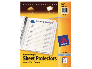 Top Loading Clear Standard Weight Sheet Protector, 10 Pk