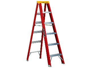 Werner 8 Ft Fiberglass Step Ladder With Shelf 300 Lb