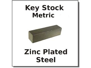 12 Inch Metric Square Key Stock Zinc Plated