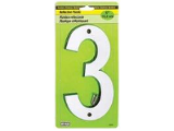 House Numbers 6 In Reflective Plastic Nail-on (0 thru 9)