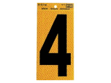 Black Numbers with Yellow Reflecting Back, 5 In (0-9)