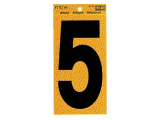 Black Numbers with Yellow Reflecting Back, 5 In (0-9)