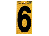 Black Numbers with Yellow Reflecting Back, 5 In (0-9)