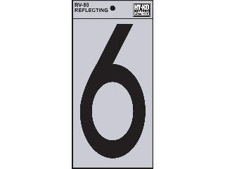 House Numbers 6" Reflective Stik-On (0 thru 9)