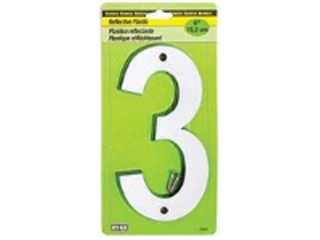 House Numbers 6 In Reflective Plastic Nail-on (0 thru 9)