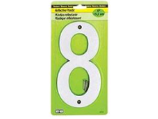 House Numbers 6 In Reflective Plastic Nail-on (0 thru 9)