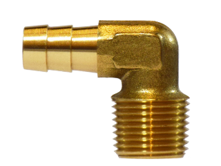 Hose Barb Elbow Male Brass 1/4 In (Sizes)