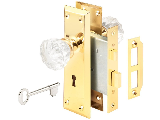 Keyed Mortise Entry Lock Set With Glass Knob