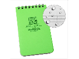 Waterproof Green Spiral Notebook, 3 In x 5 In