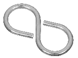 Closed S Hook #809, 2-1/8 In Zinc Plated 3 Pack