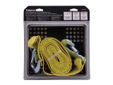 Prosource Yellow Emergency Tow Strap with Hooks, 2 In x 15 Ft