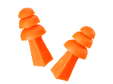 Reusable Orange Tri-Grip Uncorded Earplugs