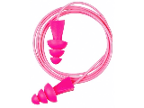 Reusable Tri-Grip JR Corded Earplugs, Pink