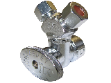 Dual Shut Off Valve, 1/2 In x 3/8 In x 3/8 In Connection