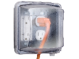 Weatherproof 2 Gang Outlet Cover, Clear