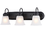 Boston Harbor Black Vanity 3 Light Fixture, 24 In